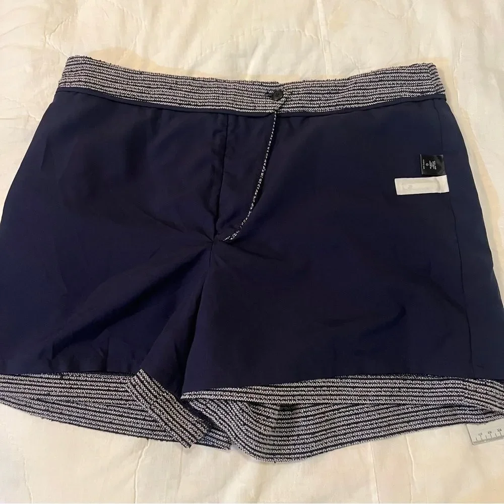 Ann Taylor Tweed Black and White High Waist Shorts Women's Size 14